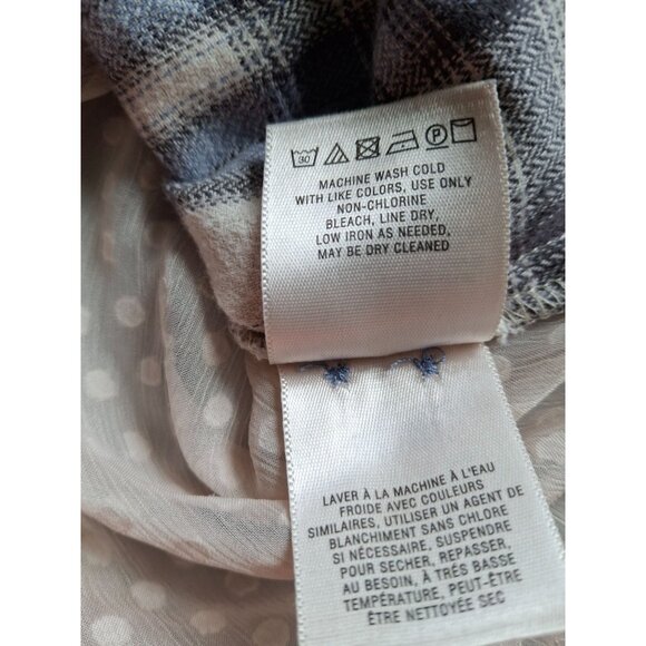 Holding Horses Womens XL Plaid Shirt Lace Back Boho Grunge Flannel Top - Picture 5 of 7